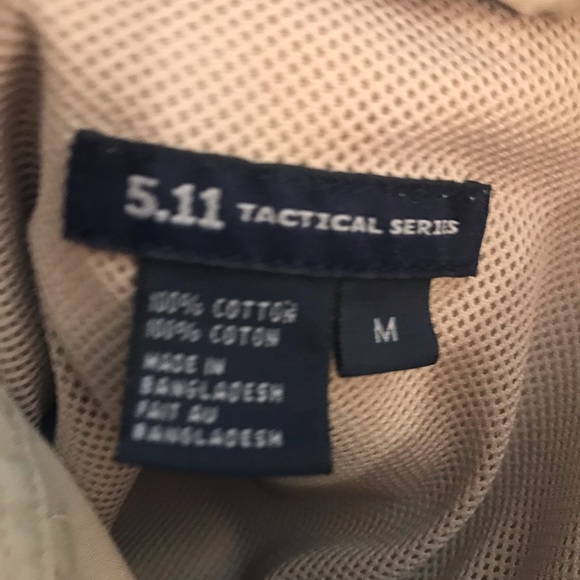 5.11 Tactical Khaki Tan Long Sleeve Utility Button Down Shirt Men M FLAWS - Picture 6 of 6